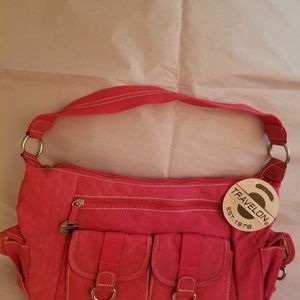 Nwt- Travelon red nylon satchel handbag
